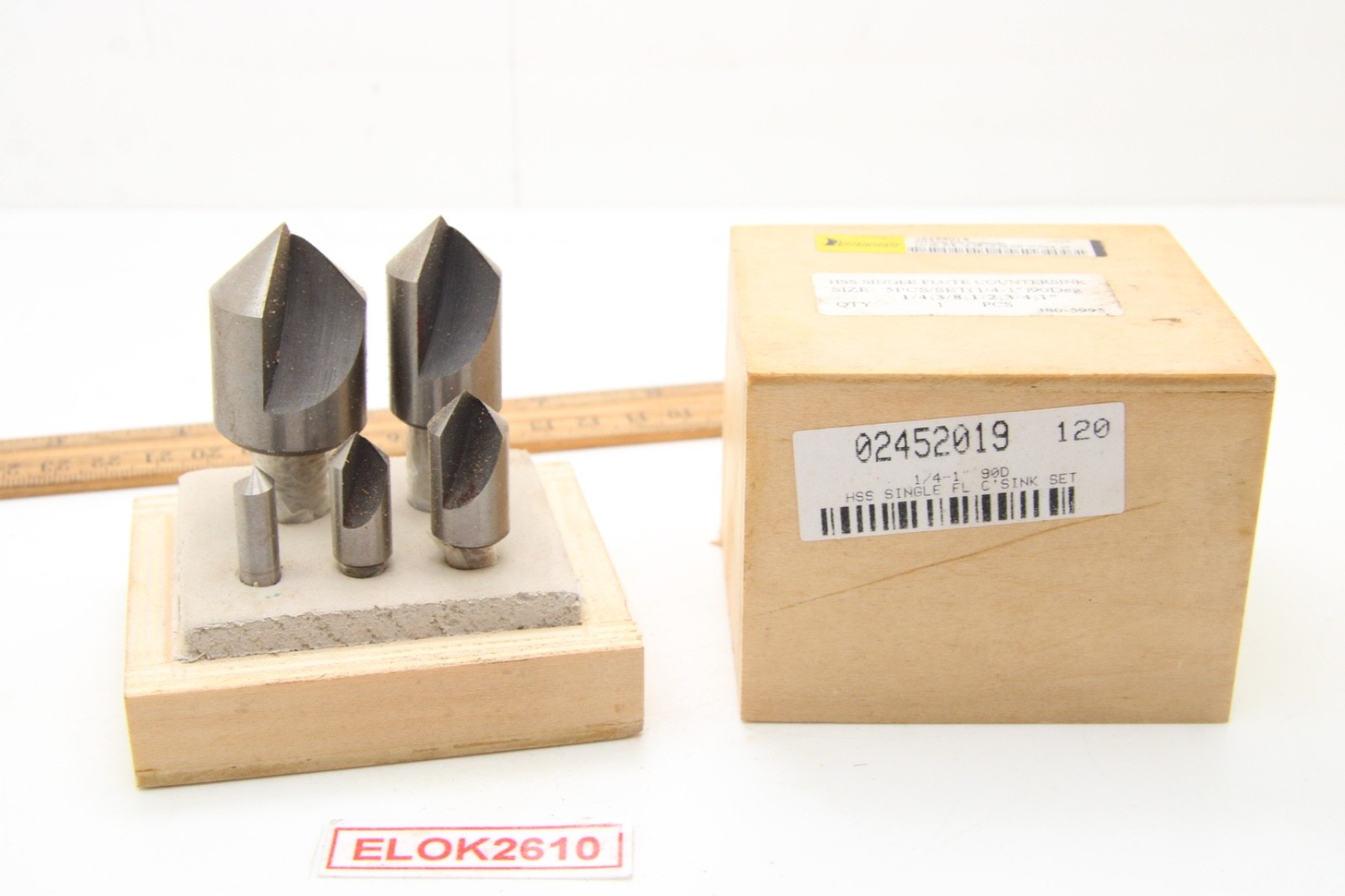 Interstate 1/4-1" Cutter 1/4"/3/8" Drive 5 Pc 90° Single Flute Countersink Set
