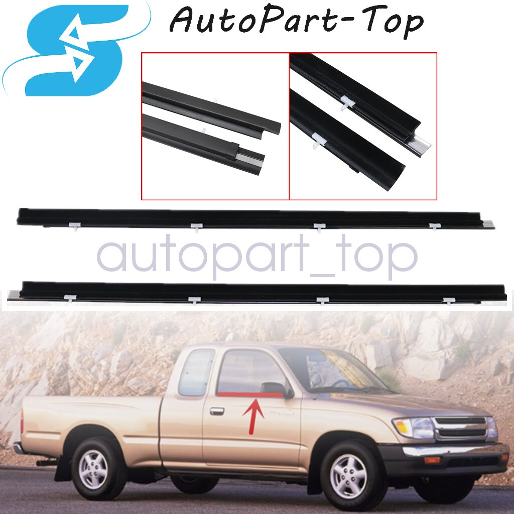 Fits For 1995-2004 Toyota Tacoma 2x Front Door Window Belt Weatherstrip WP685VZ