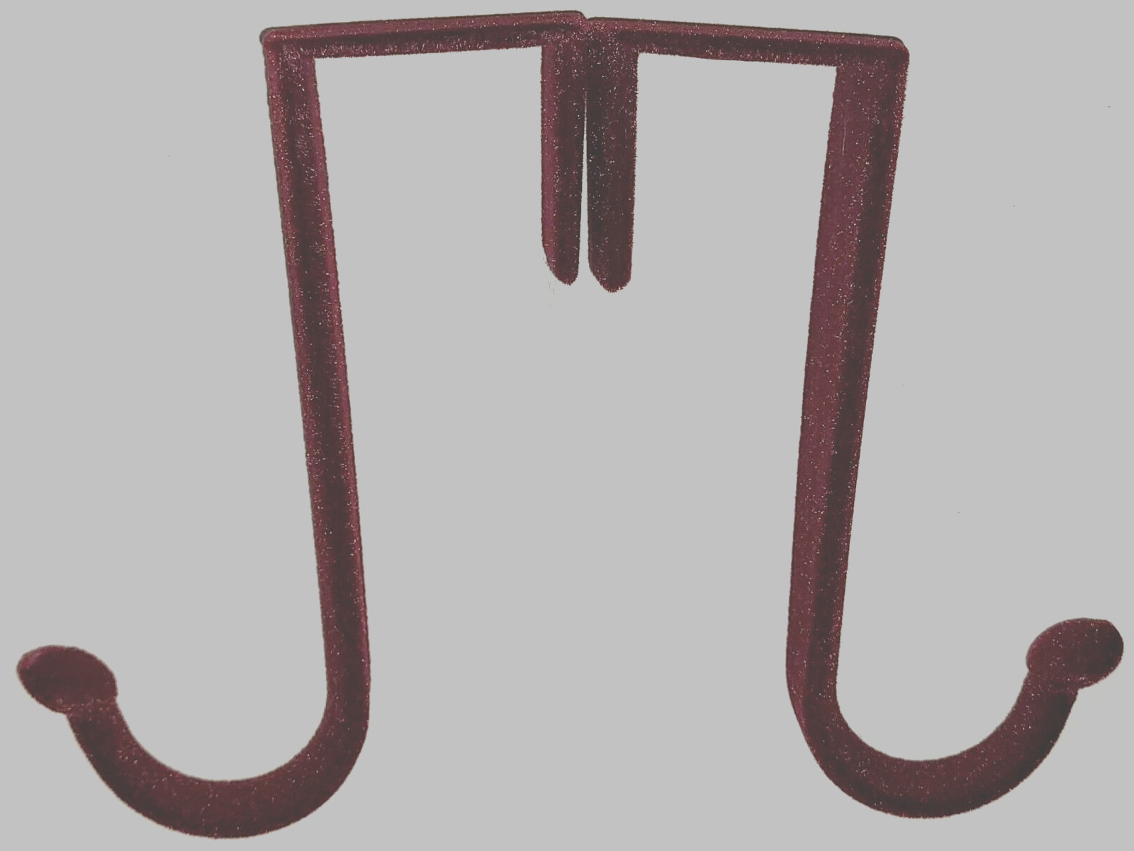 set of 2 metal VELVET burgundy over top of door Huggable Hooks Ingenious Designs