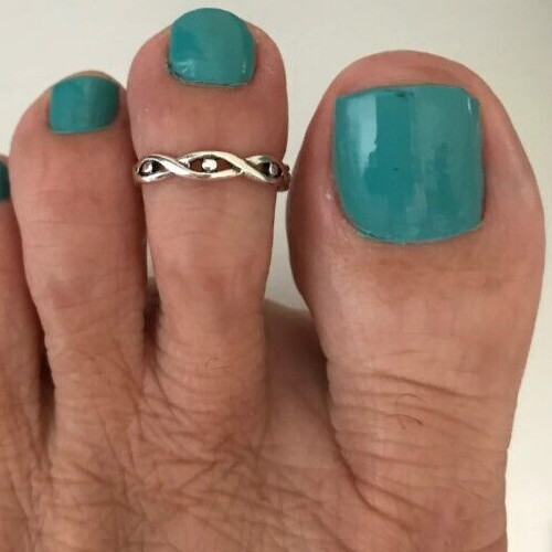 Anniversary Gift For Wife Solid Metal Adjustable Stylish Toe Ring 925 Silver