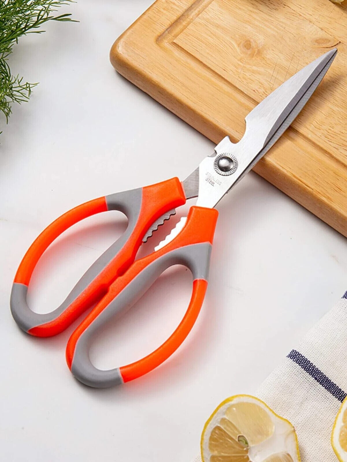 🔥 4 Ultra Sharp Multifunctional Scissors Meat Chicken Poultry Fish Herbs Shears