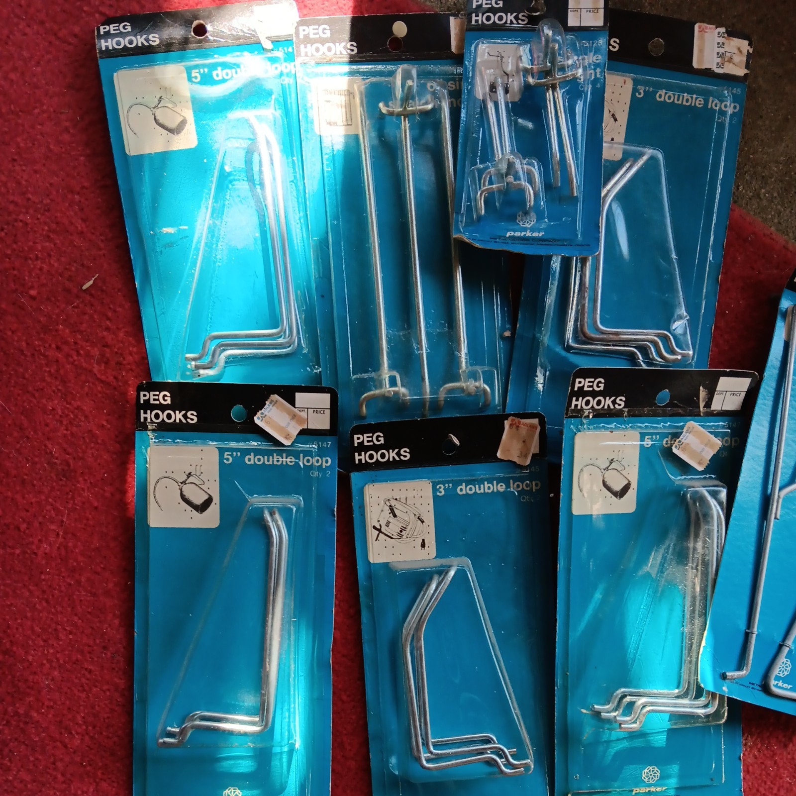 NEW IN PKG Chrome Peg board Hooks Lot Of 19 Hangers
