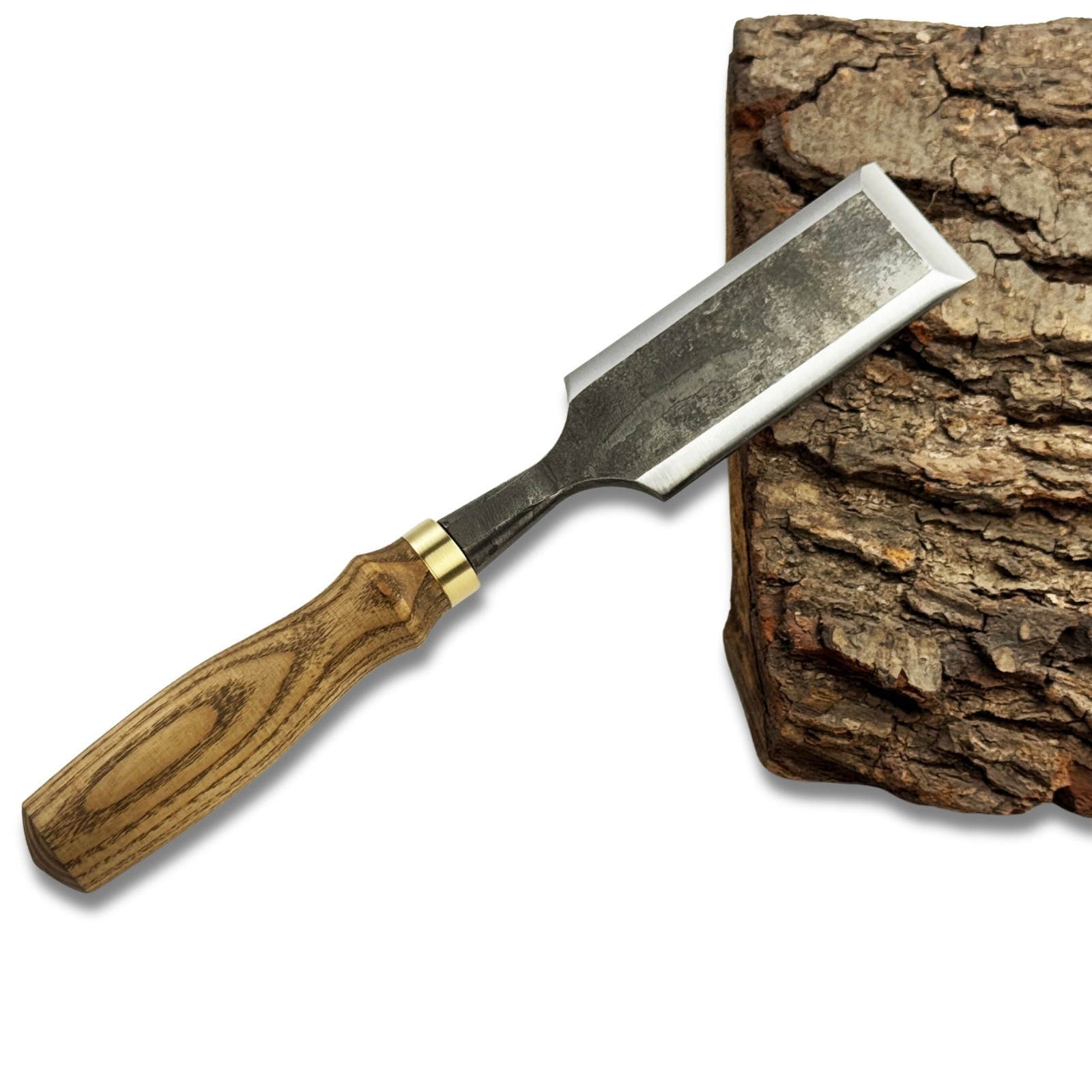 Hand-Forged Carving Chisel – 52100 Steel Blade, Ash Handle, Carpentry Chisel