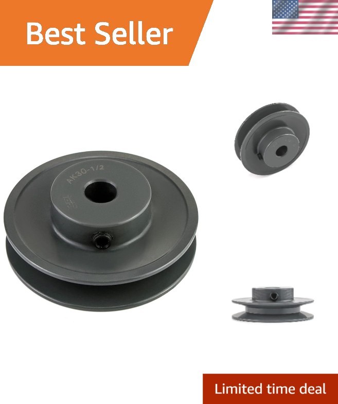 1/2" Bore, 3.05" OD Cast Iron Single Groove V-Belt Pulley - Reliable Performance