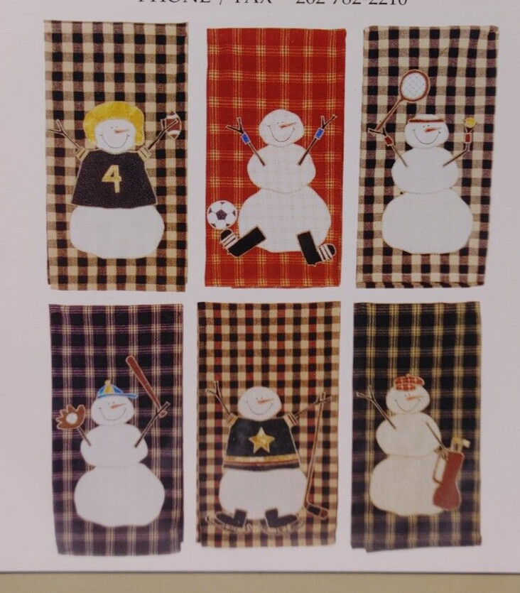 Sport Snowmen Towels Quilt Pattern by Little Country Quilts (19" x 29")