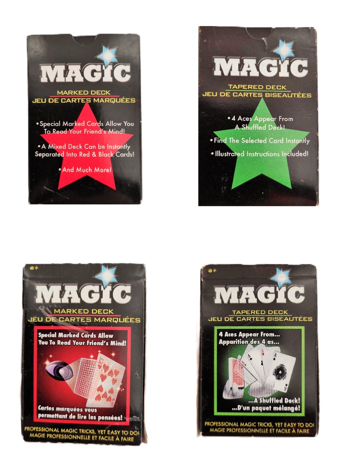 TRICK MAGIC CARDS - Two Sets...Marked & Tapered / Complete & w/instructions - VG