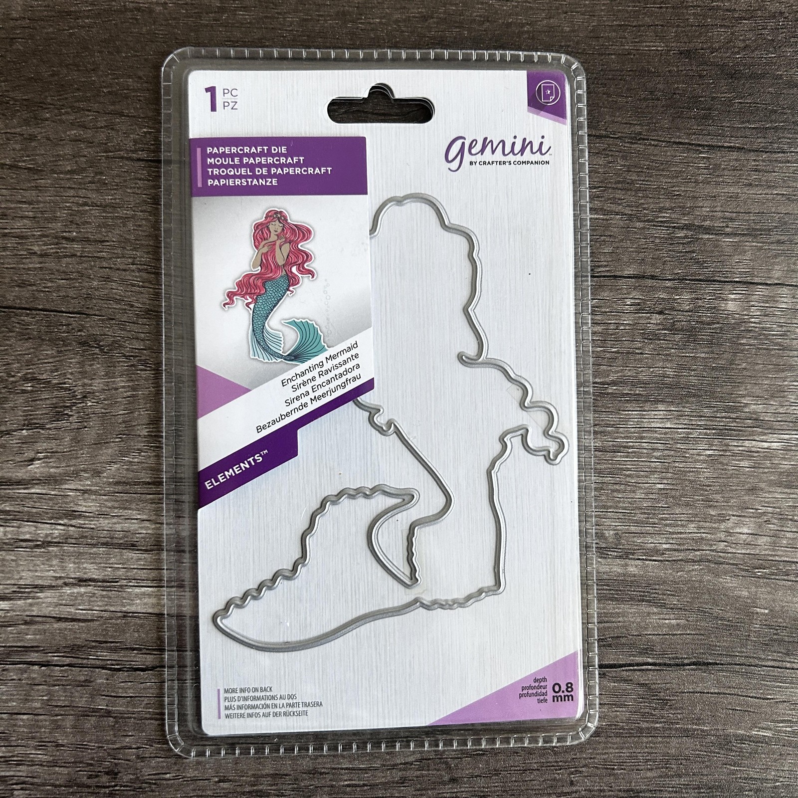 Gemini Enchanting Mermaid Papercraft Die Crafters Companion 3.9x4.9in Cardmaking