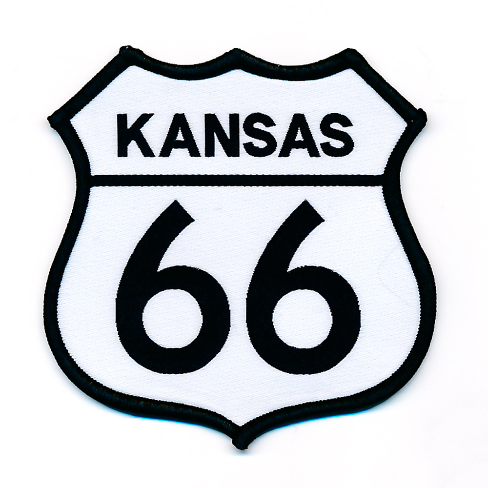 88x88mm Route 66 Kansas USA Mother Road Biker Patch Iron On Patch 0759 X