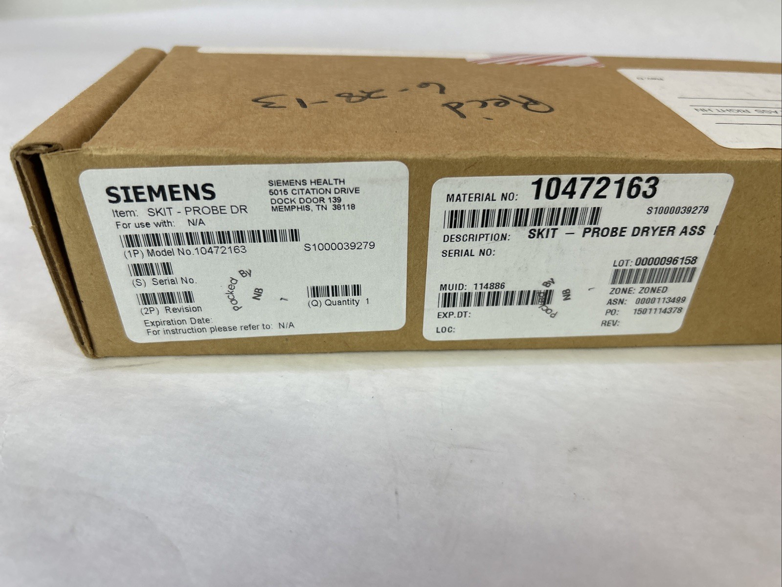 Siemens Skit Probe Dryer Ass RH 1472163 1000039279 1000039277-B READ