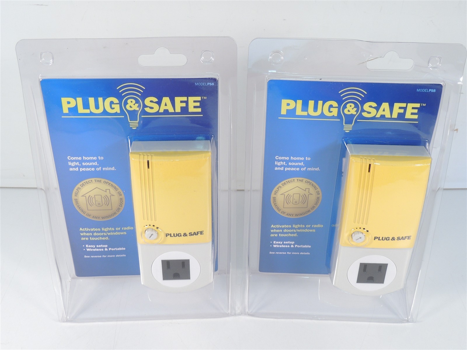 Lot 2 Plug & Safe Motion Sensor Detector Wireless Home Theft Security System PS8