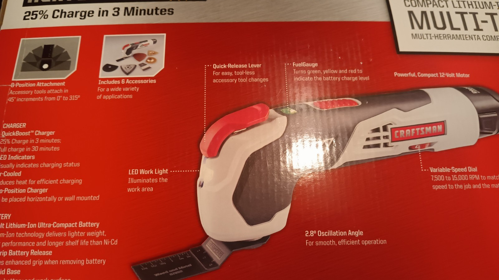 craftsman compact lithium ion multi tool fast charge complete set with accessori