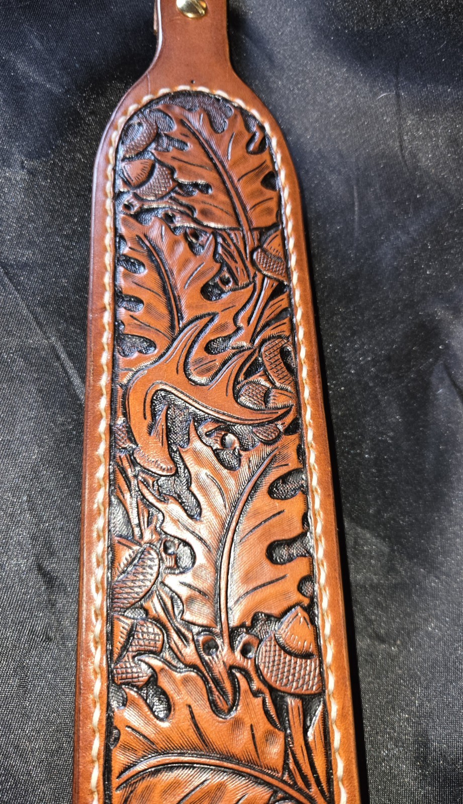 Hand Carved Leather Rifle Sling Padded