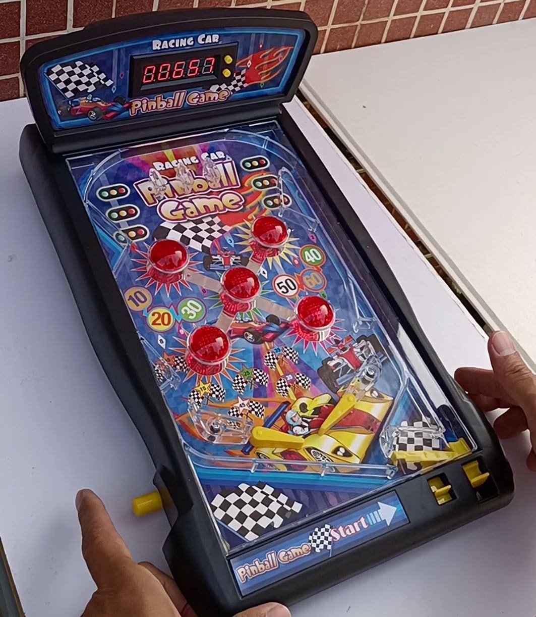 Tabletop Retro Pinball Game with Vibrating Bumpers - Electronic Fun for Home 2-