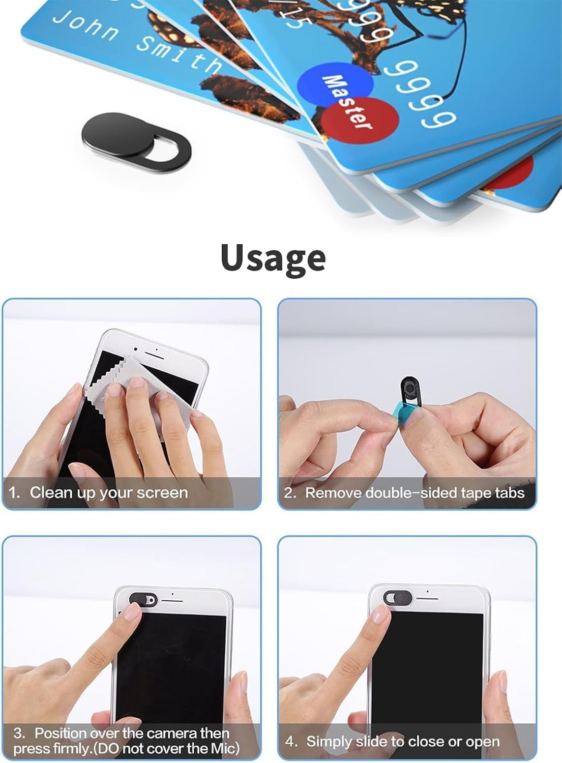 Ultra Slim 8 Pack Camera Privacy Shields for Windows Mac Android