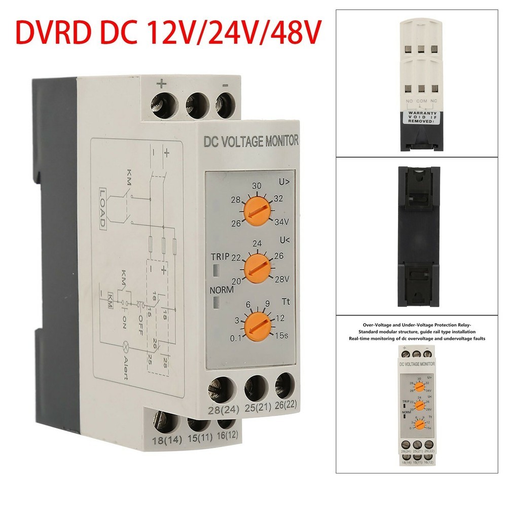 DVRD - 12/24/48 DC Voltage Sensitive Monitor Relay Under & Over Voltage Relay