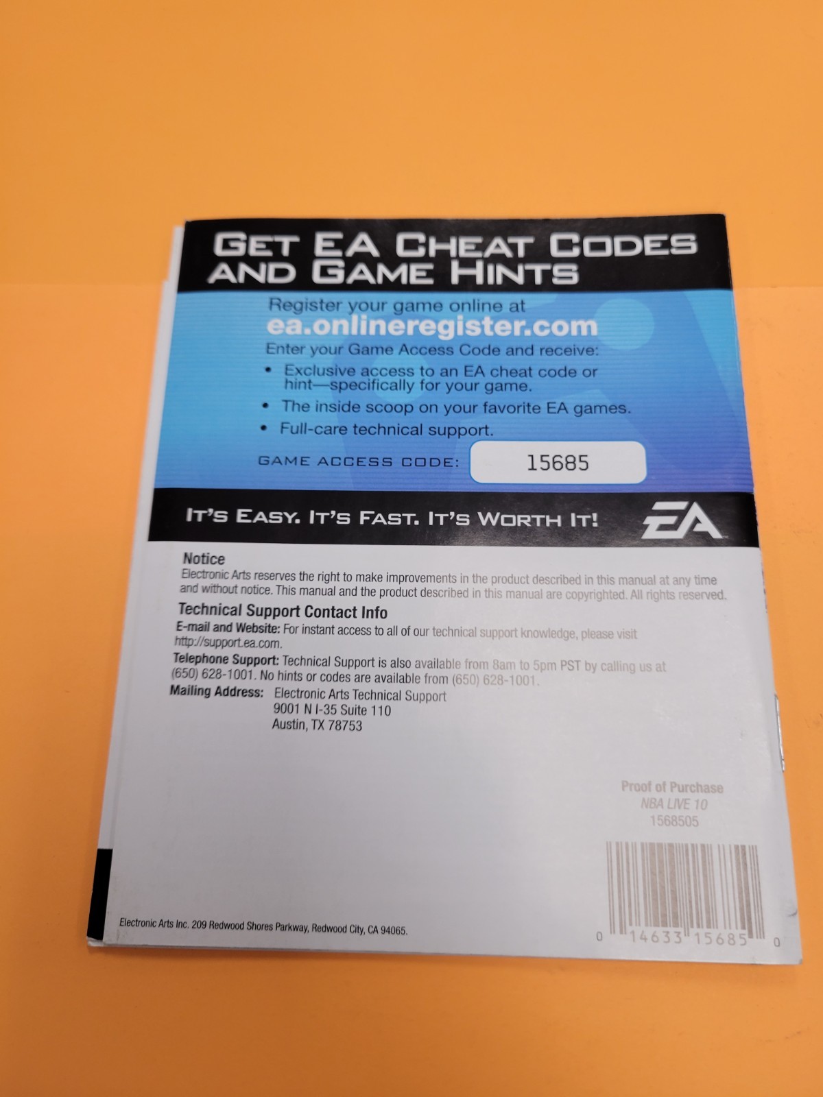 NBA Live 10 - Playstation 3 Manual Only