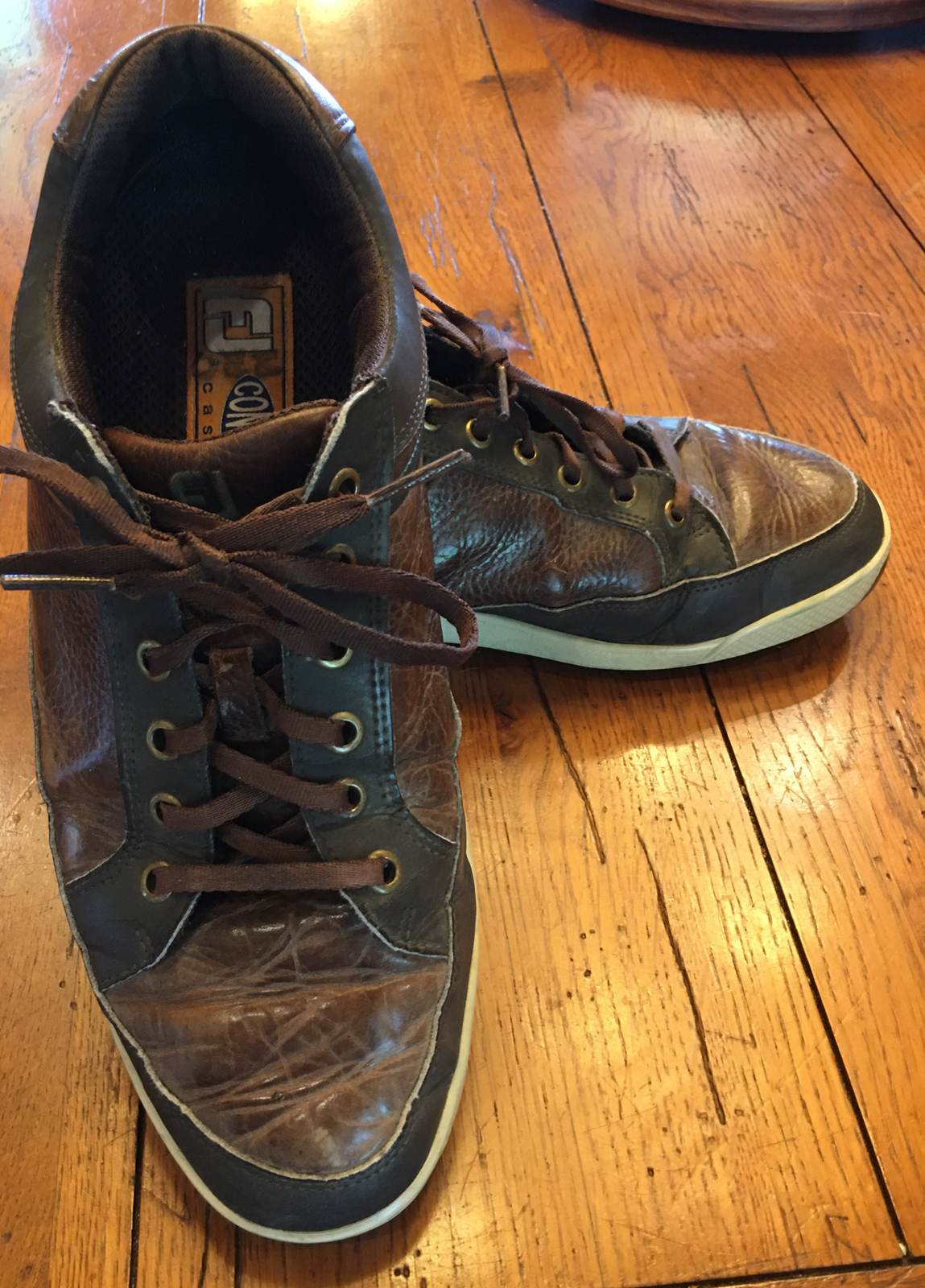 FootJoy Men's FJ Contour Brown Pebbled Leather Spikeless Lace-Up Golf Shoes 9 M