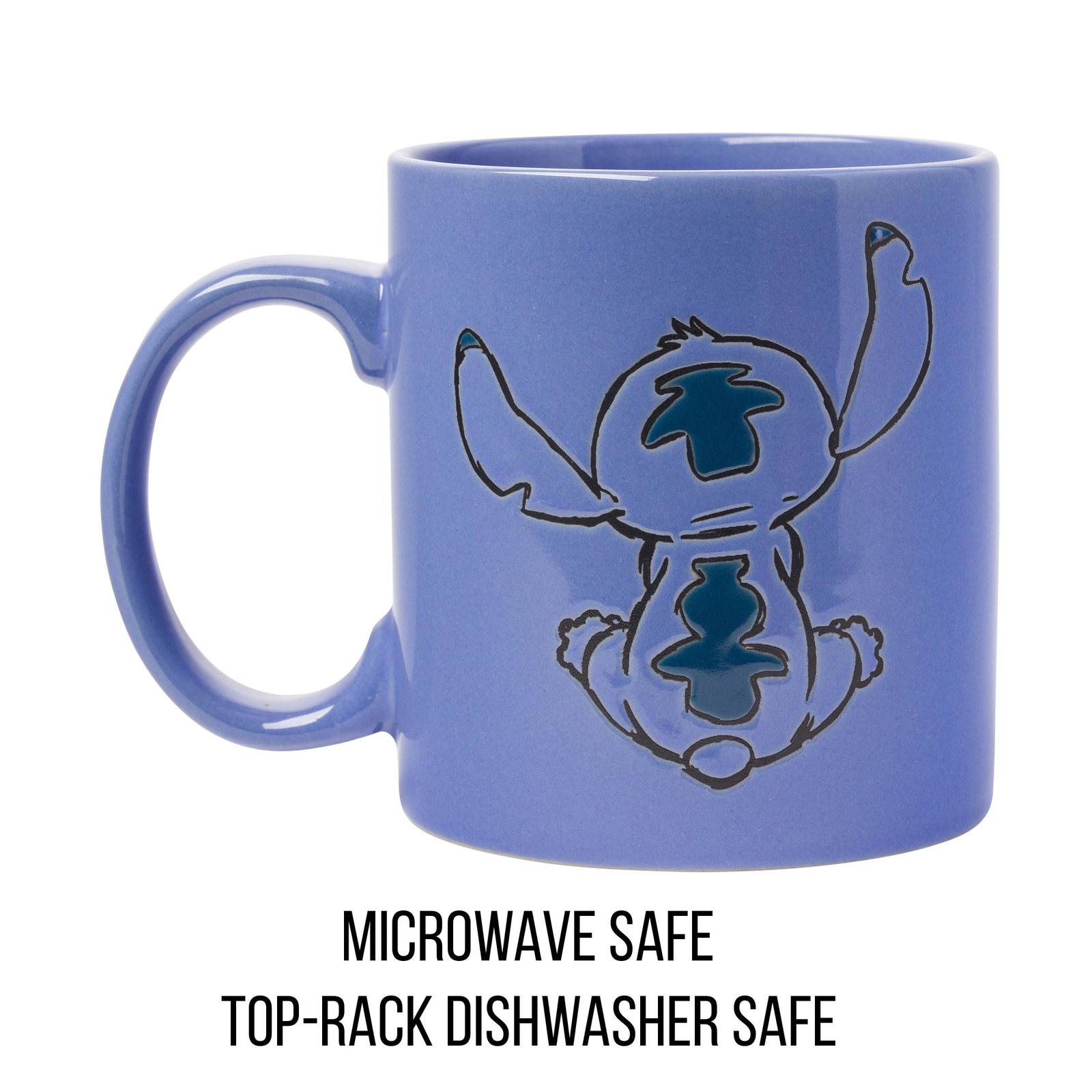 Silver Buffalo Lilo and Stitch Front and Back Sketch Wax Resist Ceramic Mug, ...