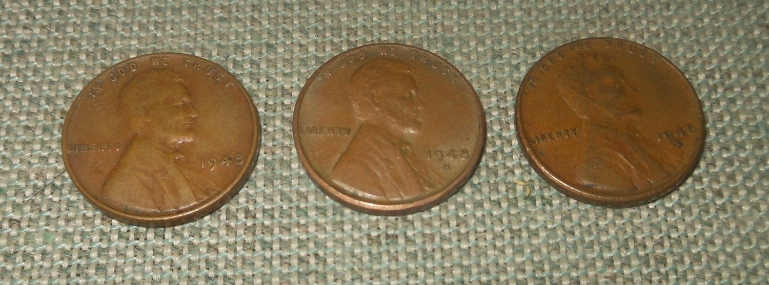 1948 P - D - S Circulated Lincoln Cents