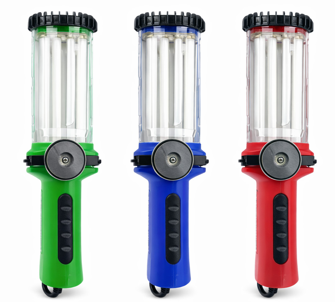 26W Fluorescent Work Light 25ft Cord 125V AC Portable Shop Light Blue/Red/Green