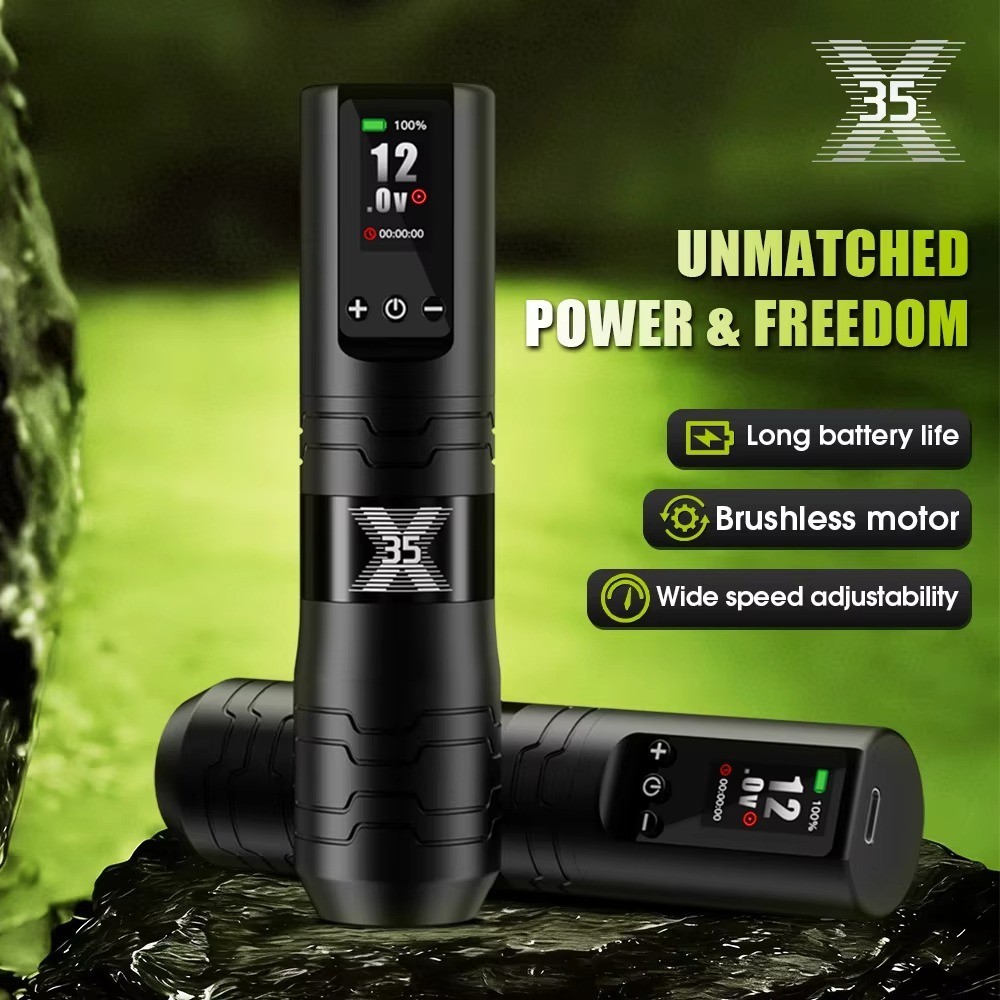 EZ Filter X35 Wireless Tattoo Machine pen 3.5mm Stroke Brushless Motor Cartridge
