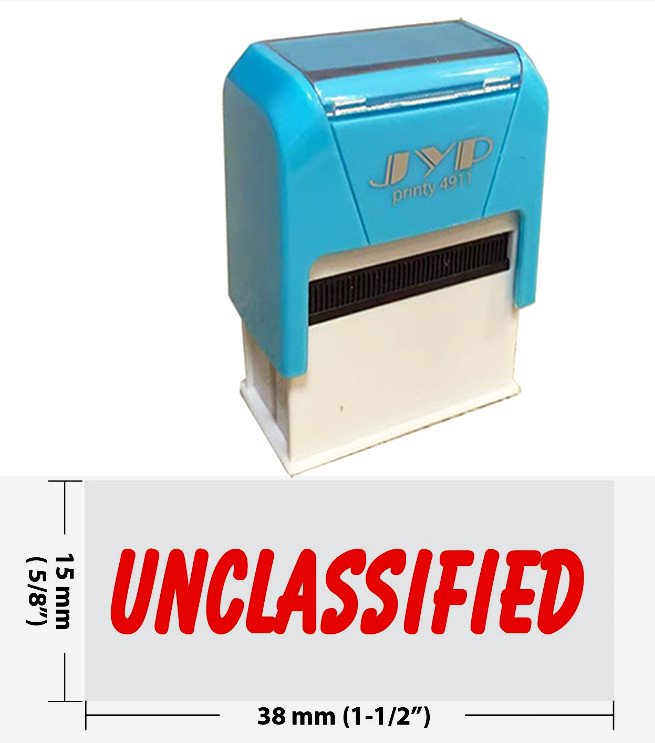 UNCLASSIFIED Self Inking Rubber Stamp - JYP 4911R-08  RED INK