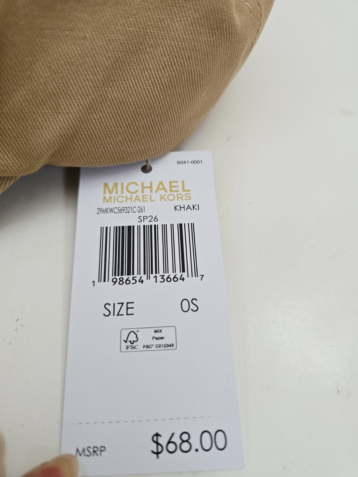 Michael Kors Khaki Brown MK Logo Baseball Cap Hat Adjustable OS NWT $68