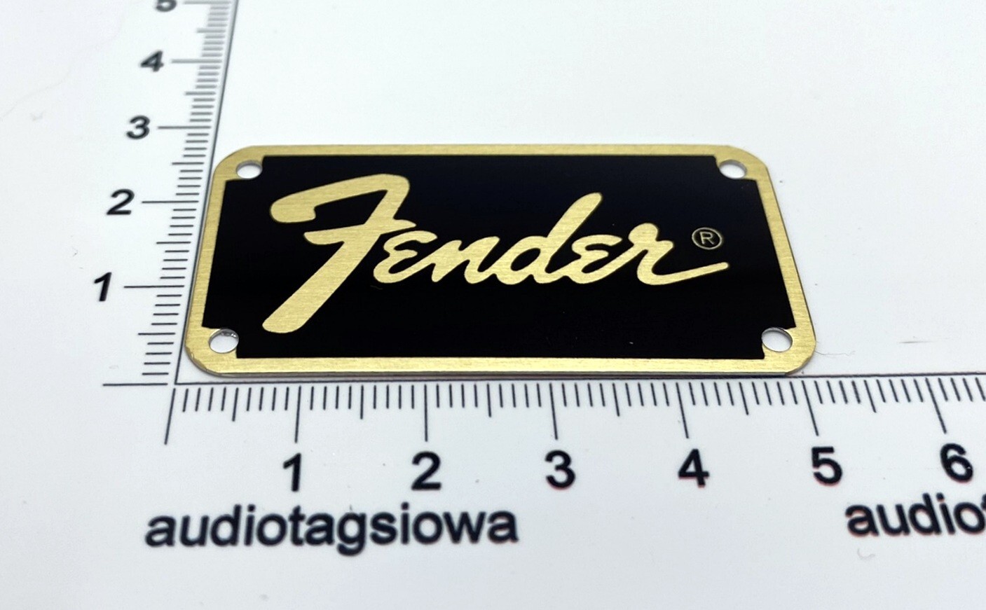 Fender Transitional Amp or Case Logo Badge Custom Made Metal with Gold Screws