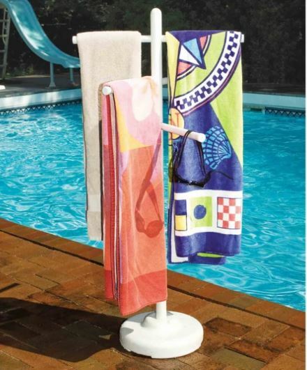 Hydrotools 89032 Indoor/Outdoor Pool Weighted Poolside Towel Drying Rack