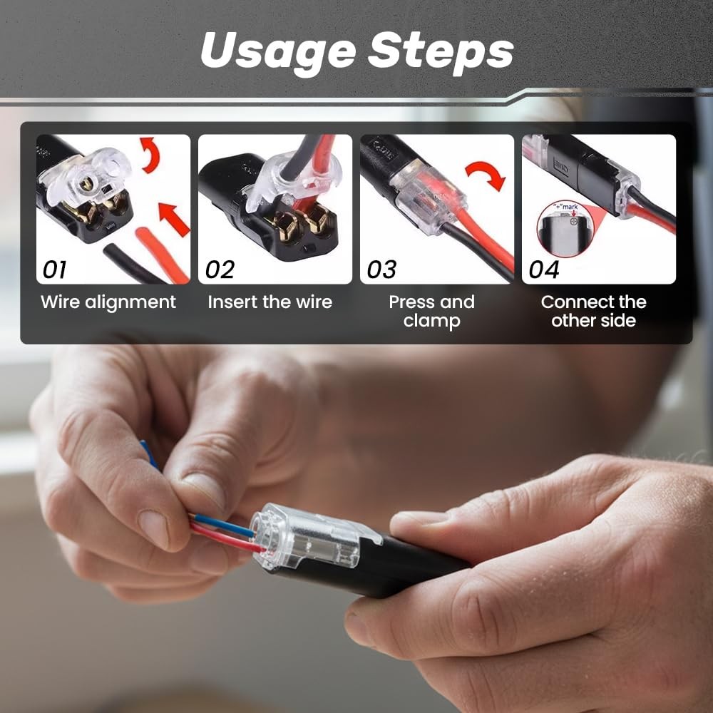 100Pcs 1/2/3 Pin Electrical Wire Connectors Kit Quick Splice Wire Connectors
