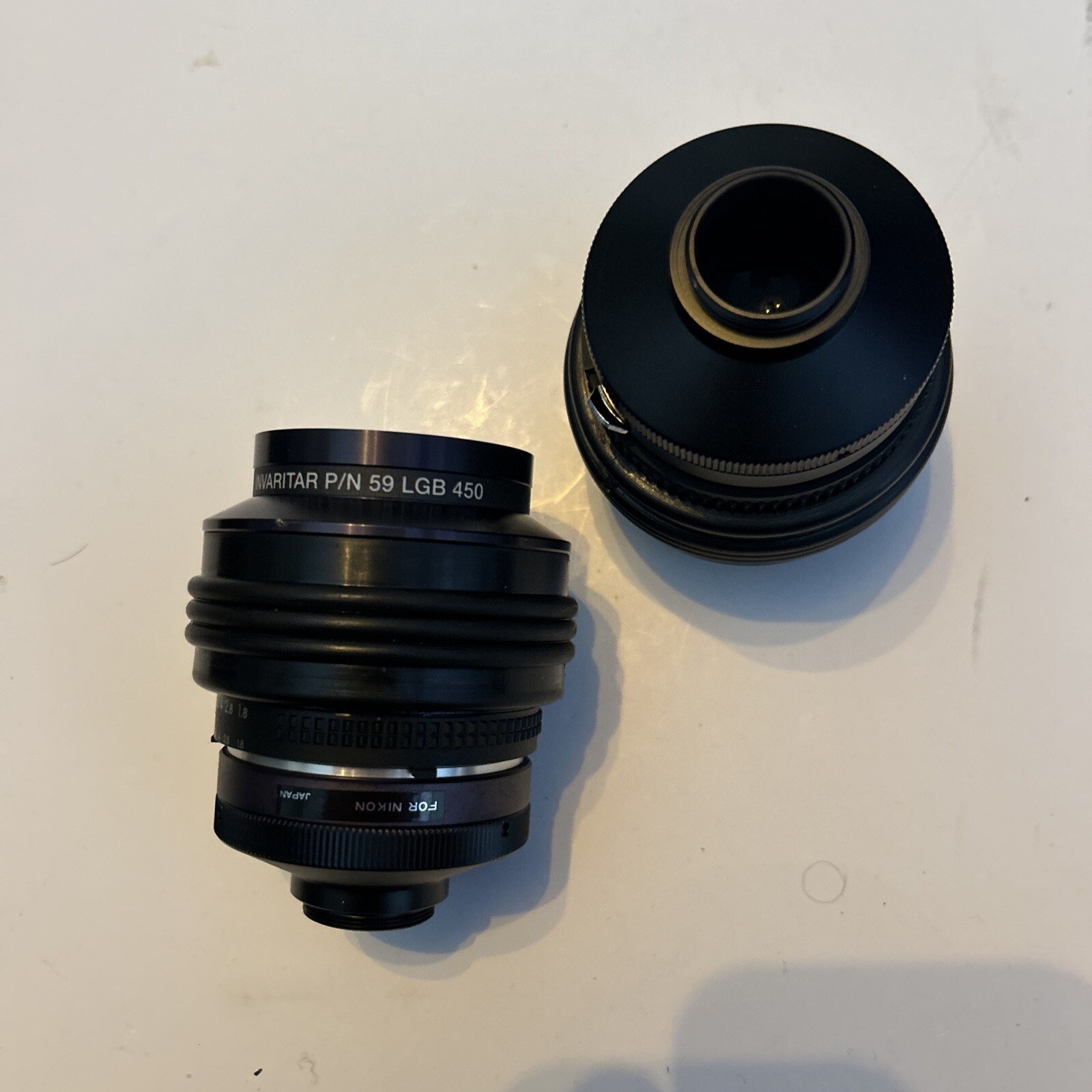 Lot Of 2! Melles Griot 59 LGB 450 Invaritar Telecentric Gauging Lens, 50mm