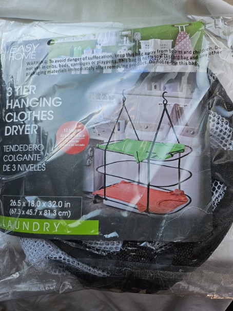 Easy Home Hanging Clothes Dryer 3-Tier Laundry Dryer Netting 26.5 x 18 x 32" NIB