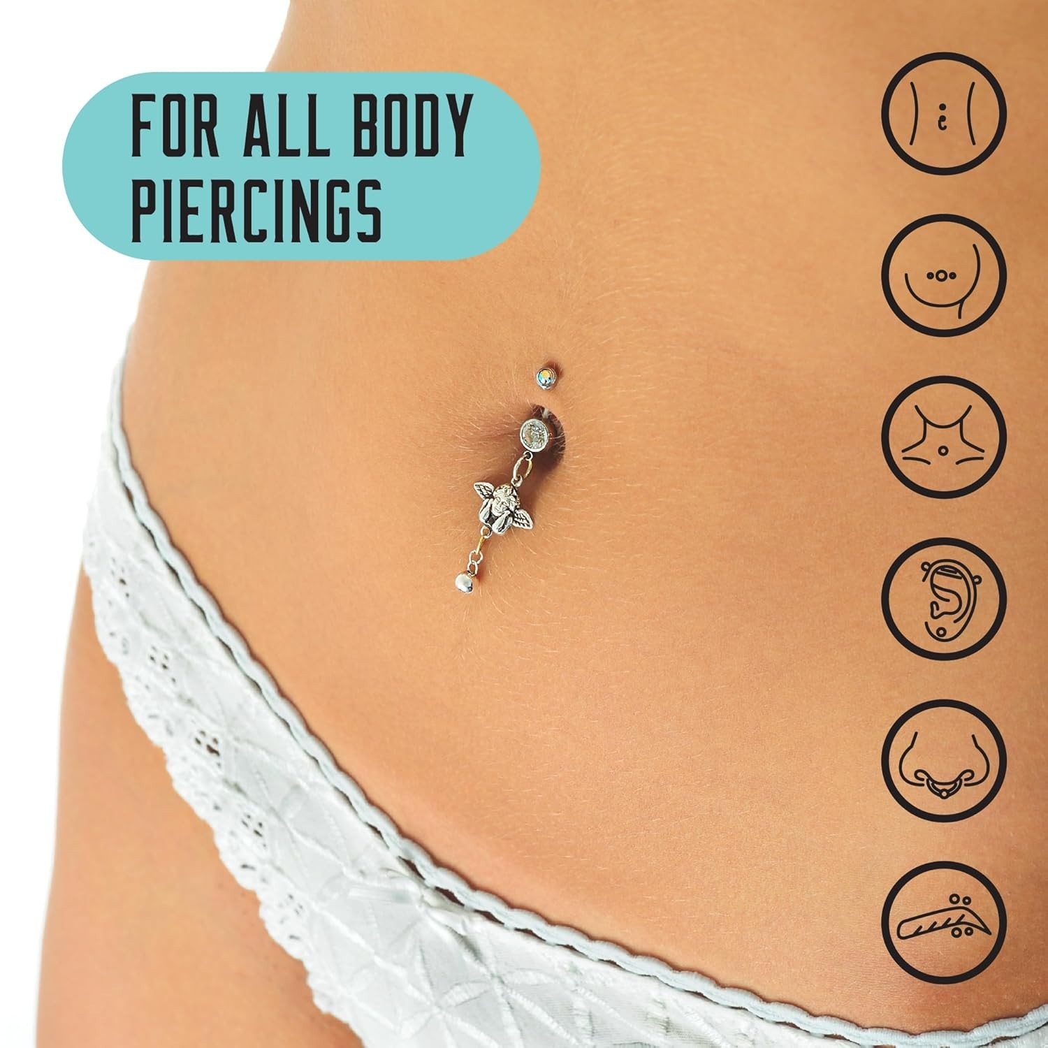 Piercing Aftercare Kit: Keloid & Piercing Bump Solution Oil15ml + Piercing Af...