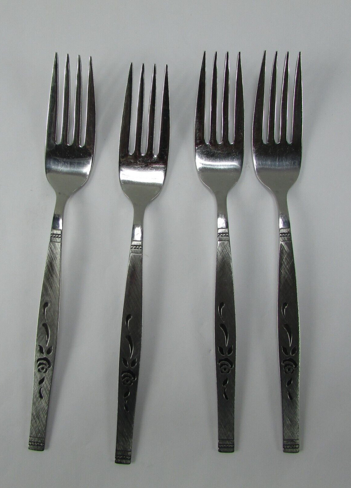 Oneida Rosewood Dinner Fork Burnish Black Accent Stainless Flatware Set Of 4