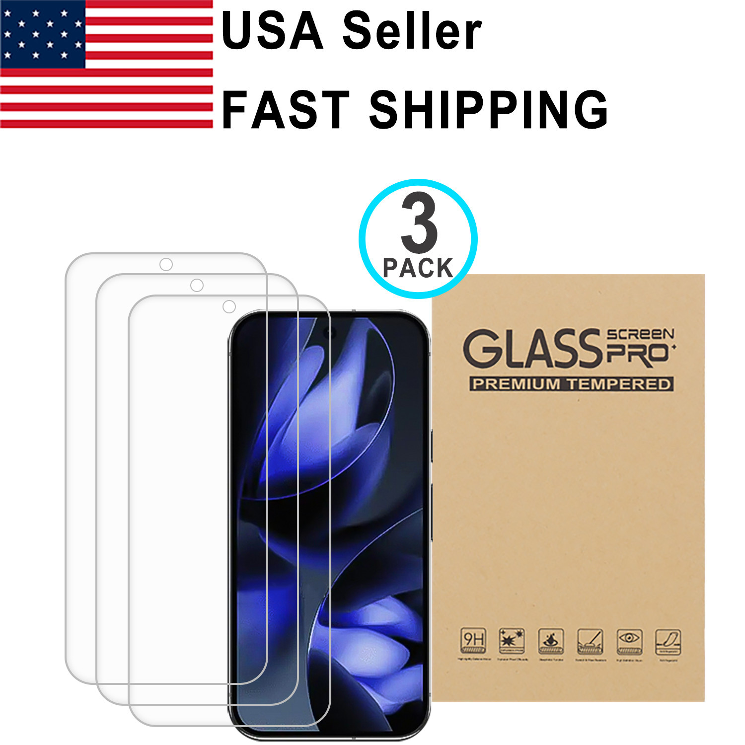 3PK Hydrogel Film Screen Protector For Google Pixel 6 7 8 9 6A 7A 8A Pro XL Fold