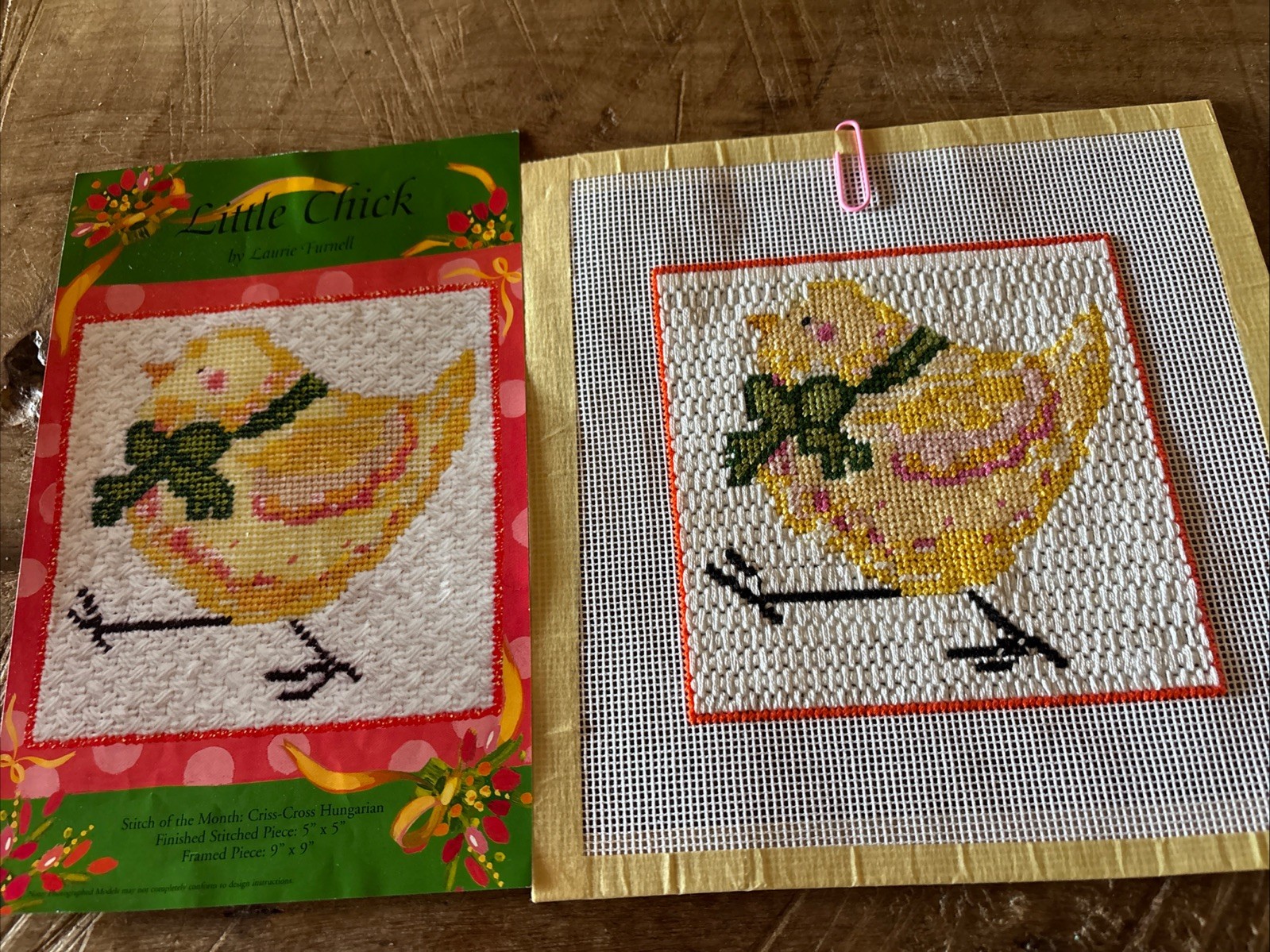 Little Chick Completed Needlepoint Canvas Stitch Laurie Furnell