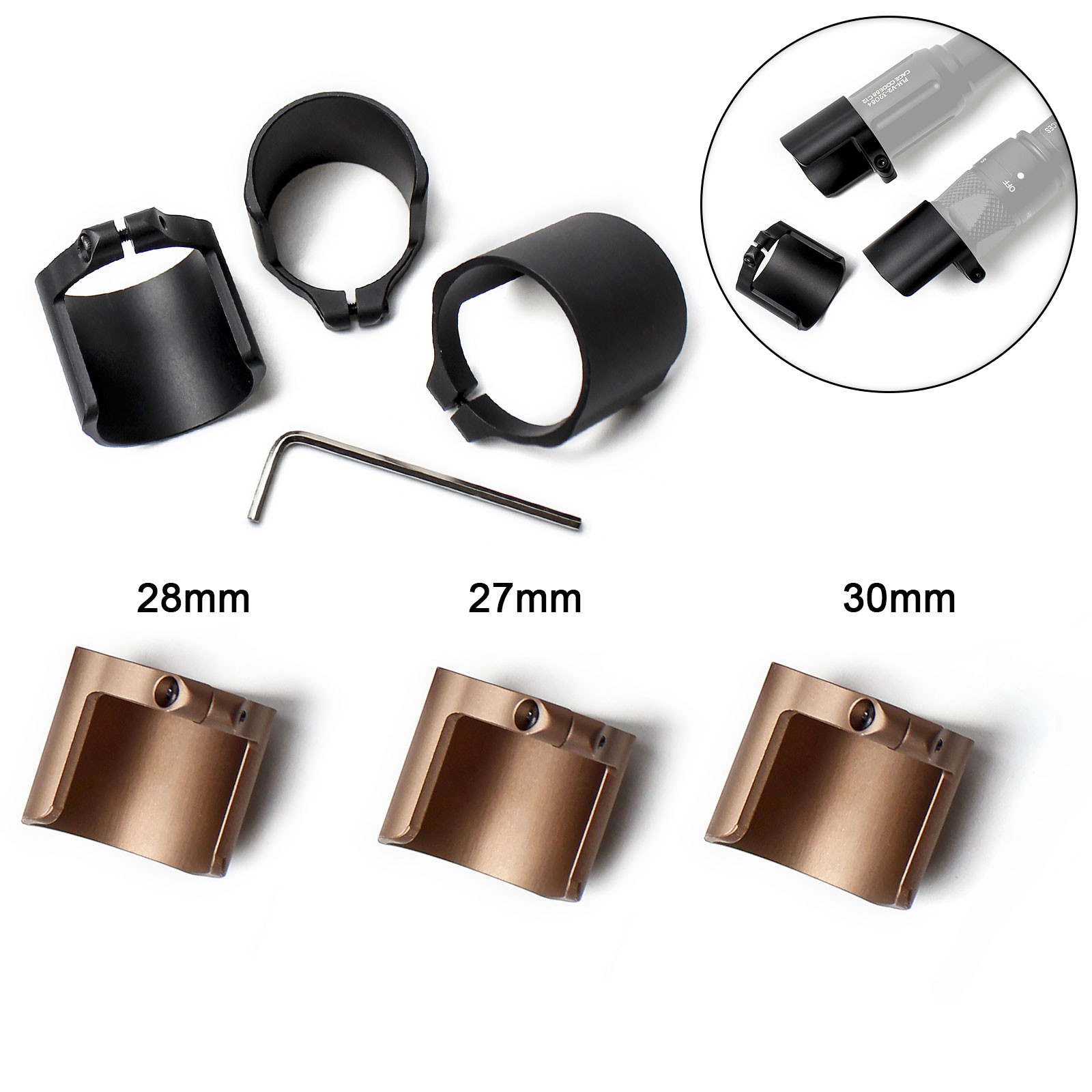 Lens Guard, Lens Protector Cover for Flashlight M300 M600 - 27/28/30MM