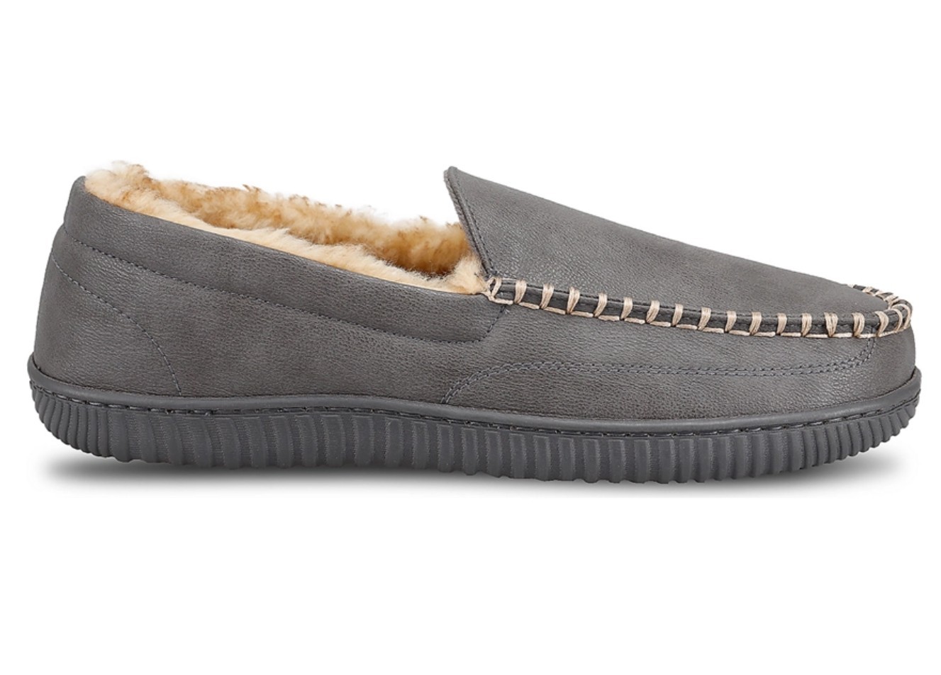 New Haggar Smooth Venetian Faux Leather Gray Indoor /Outdoor Moccasin M 8 - 9