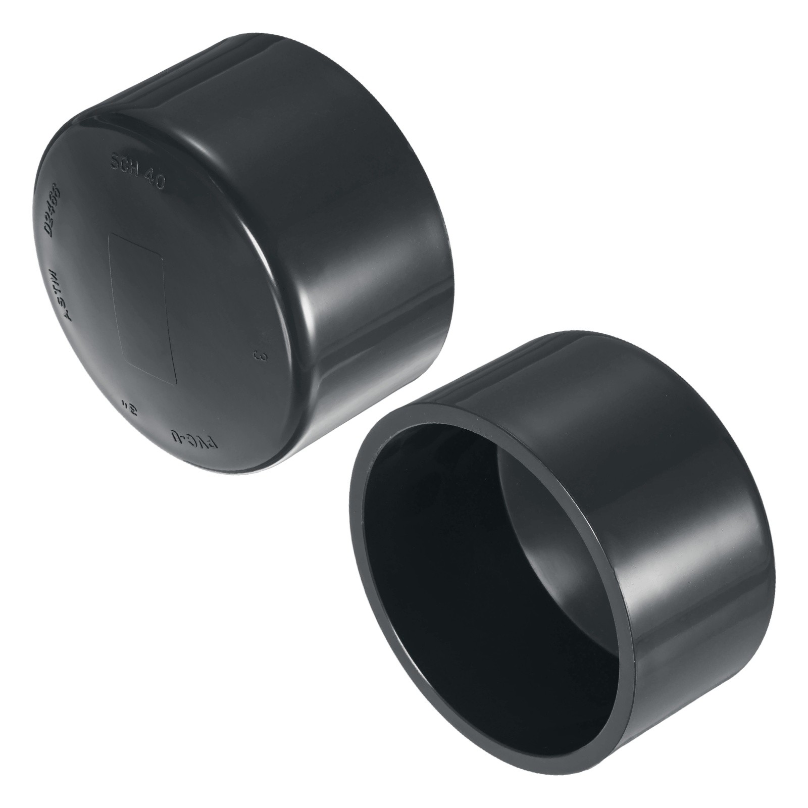 2-Pack 3 Inch PVC Pipe End Cap Fitting for Plumbing/Garden [SCH40, Gray]