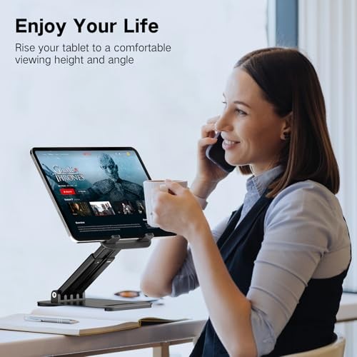 Tablet Stand for iPad Holder, Adjustable Tablet Holder for Desk | Foldable
