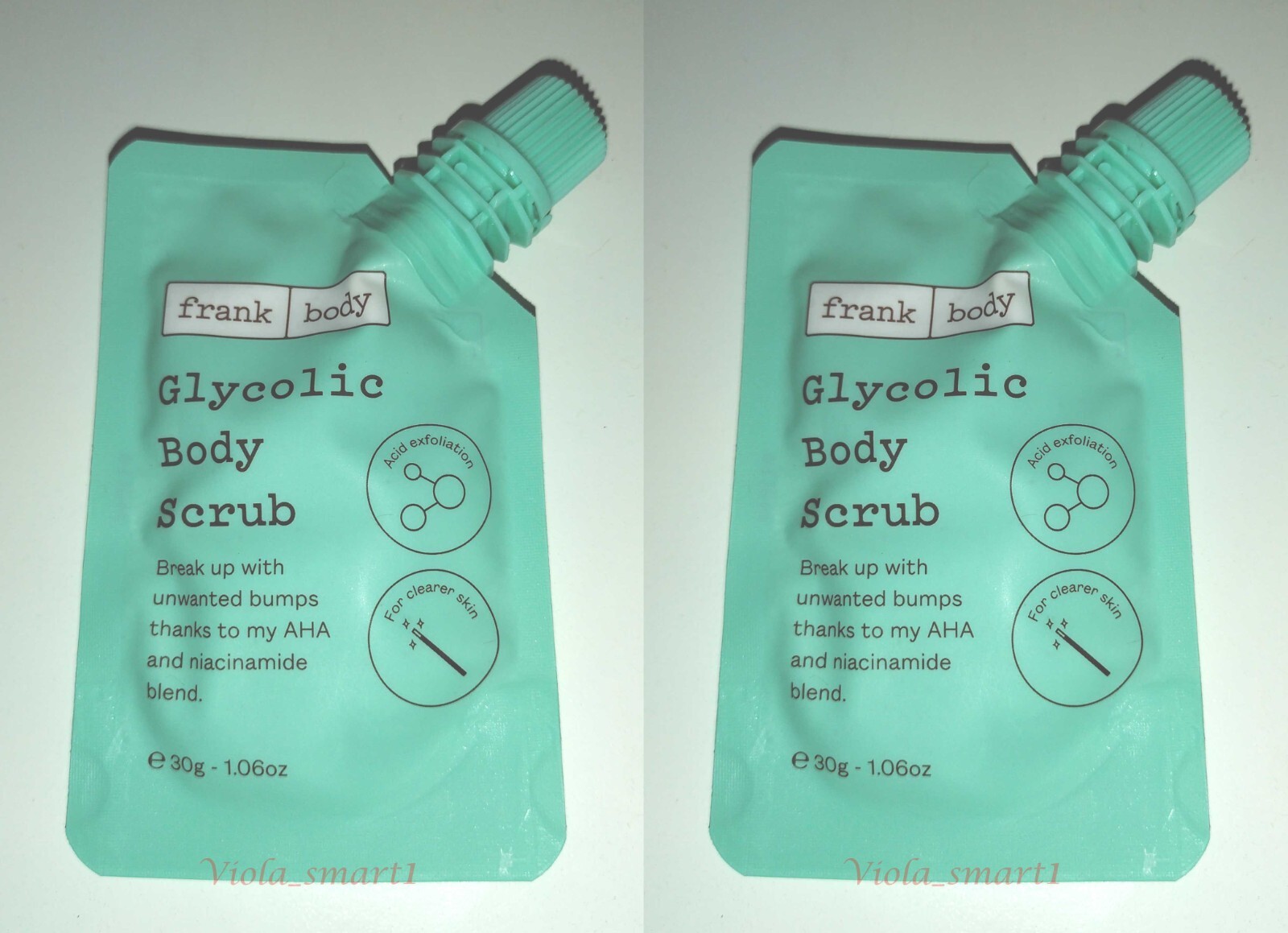 2x FRANK BODY Glycolic Body Scrub 1.06oz / 30g Travel Size