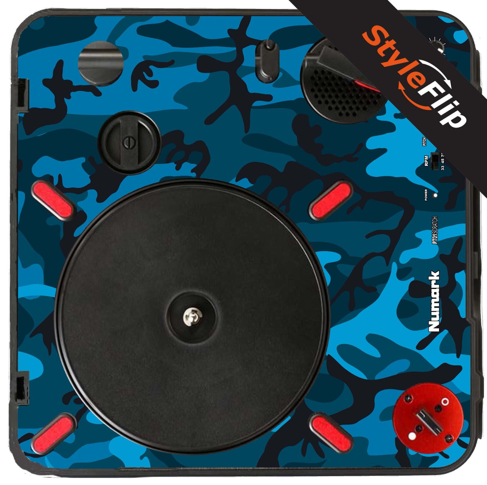 Numark PT 01 Scratch Skin | Blue Camo | Protective Decal | StyleFlip Skins