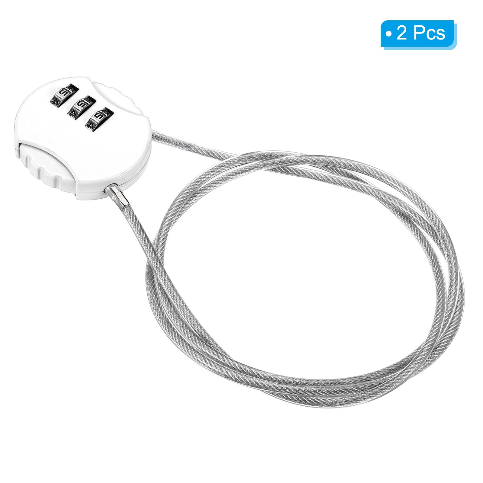 Small Combination Block 31.4", 2pcs 3 Digit Luggage Lock, White