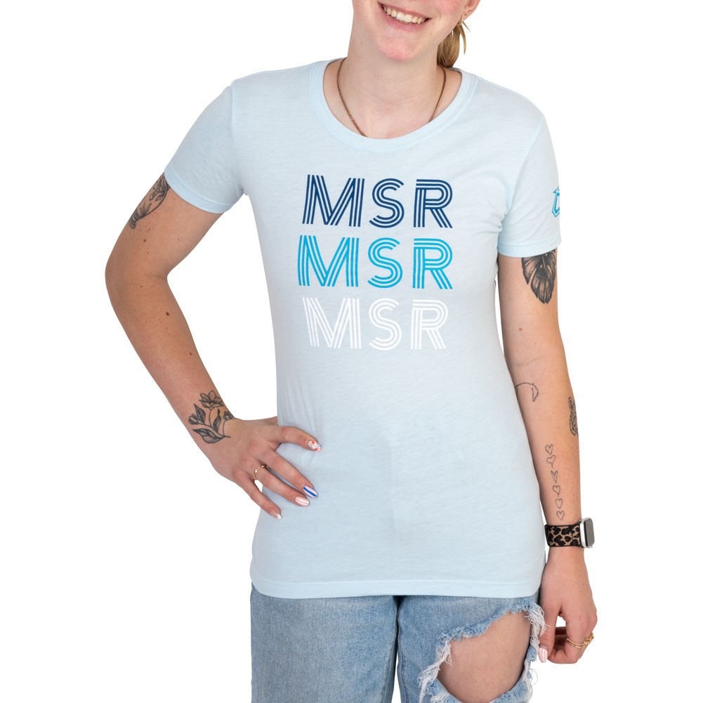 MSR™ 217-817-0011 Women’s Lines T-Shirt X-Large Light Blue