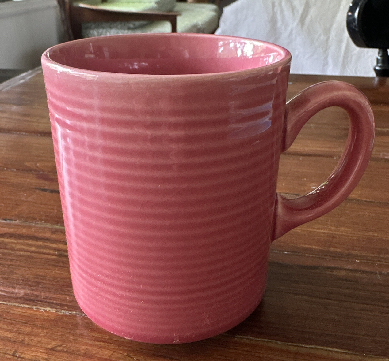 CARNIVALE STONEWARE JAPAN Rose Pink Coffee Mug Ringed