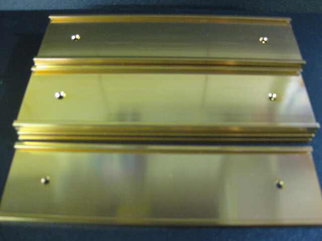 Lot of (20) Gold Aluminum NAME INSERT HOLDERS  2" x 8" inch  DOOR  WALL  PLAQUE