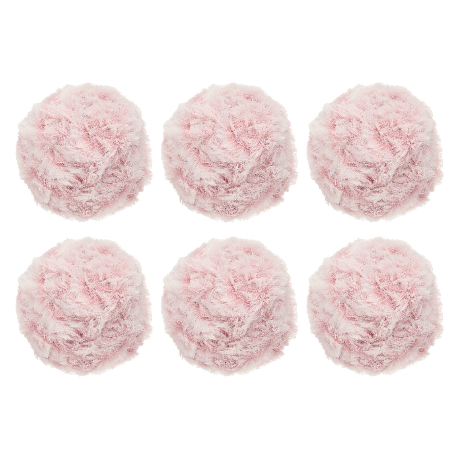 35yds Faux Fur Yarn, 6 Skeins 50g 0.8"OD Fuzzy Yarn Fluffy Yarn, Pink White