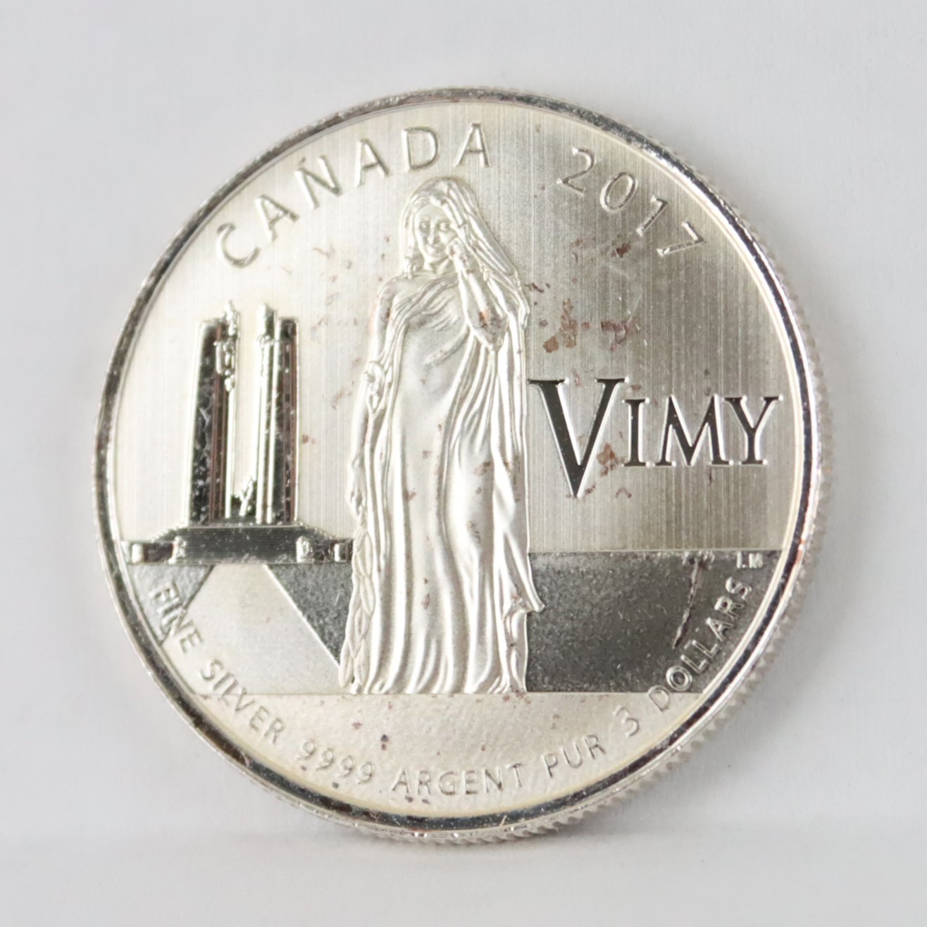 2017 Canada $3 Vimy Ridge Centennial 100th Anniversary 1/4 oz .9999 Silver Coin