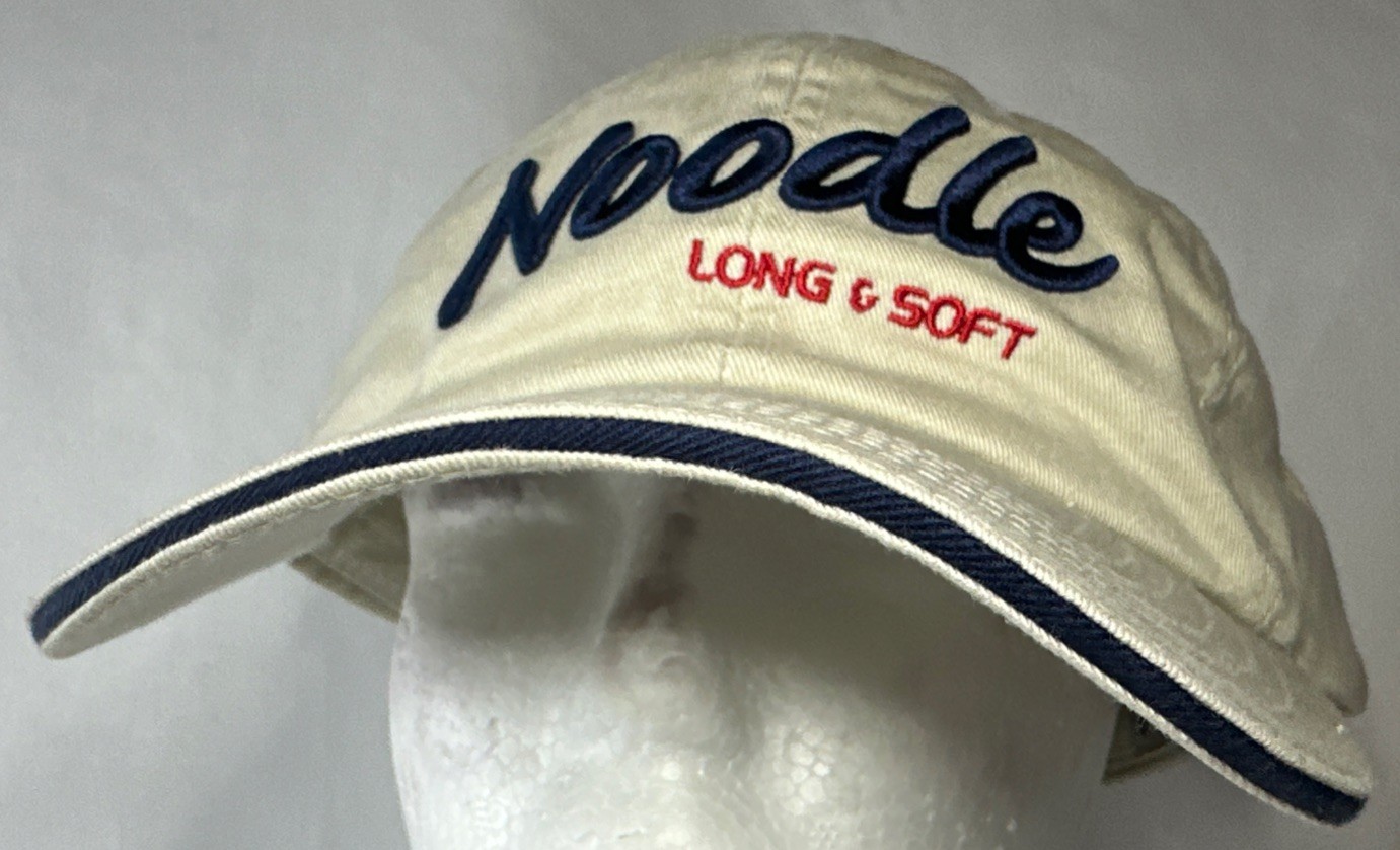 Noodle Long & Soft Strapback Hat Beige One Size Embroidered Maxfli NWT