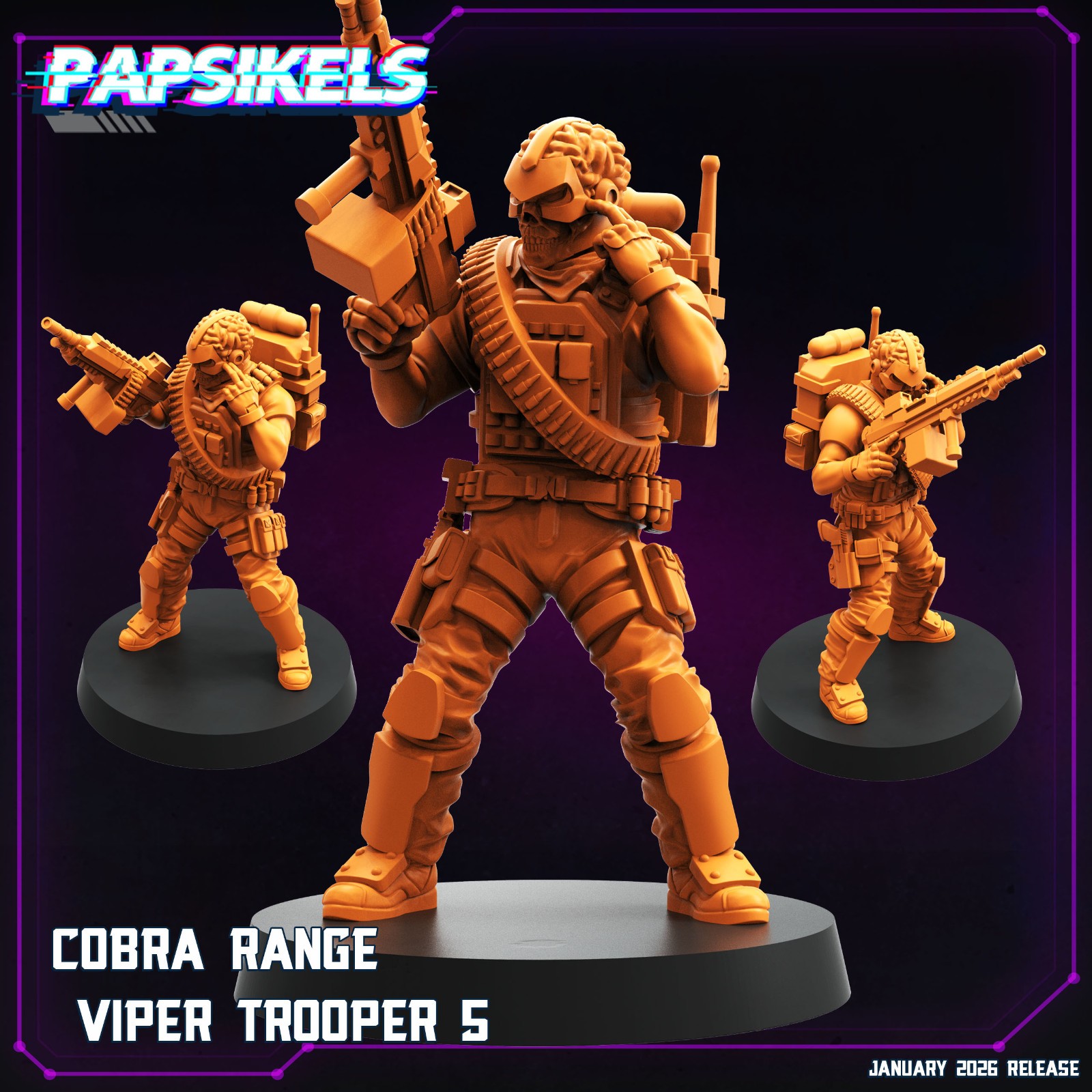 Papsikels Cobra Range Viper Troopers Set (6 Models) 32mm Resin Miniature Sci-Fi